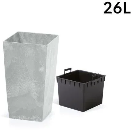 Blumentopf Concrete Design 26L Grau, 26,5 x 26,5 x 50 cm - 0