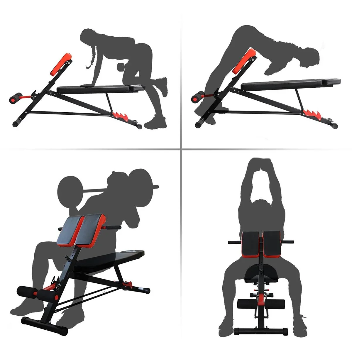 Multifunktionale Trainingsbank schwarz/rot - 4