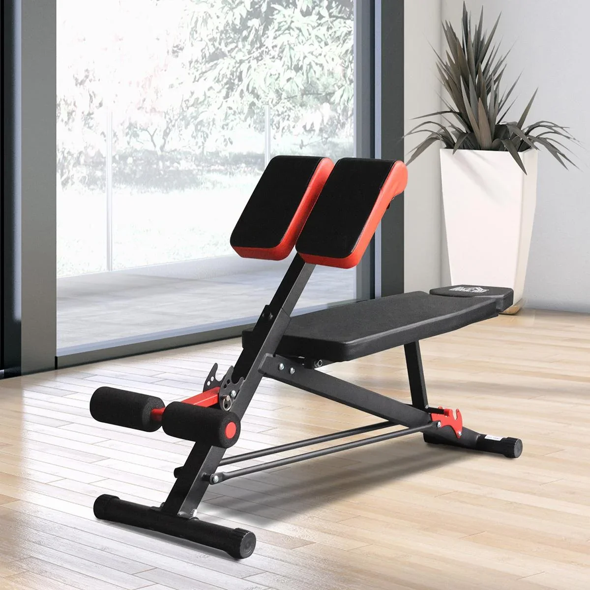 Multifunktionale Trainingsbank schwarz/rot - 8