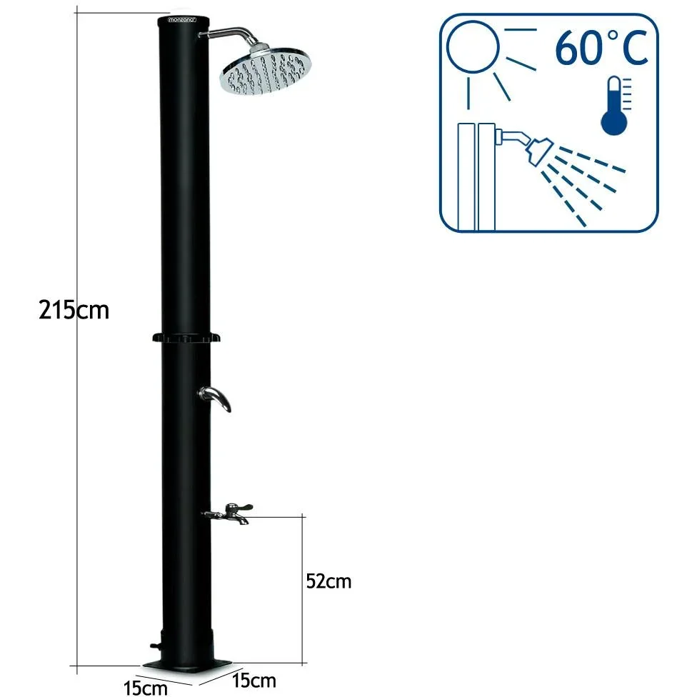 NL Außendusche/Gartendusche - Warmwasser aus Sonnenenergie 215cm - 2
