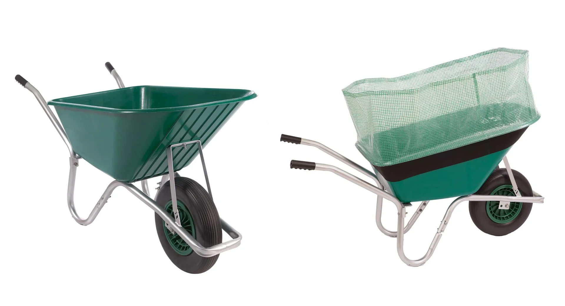 Profi Schubkarre 100 l mit Laub- und Grassammler Aufsatz - 1
