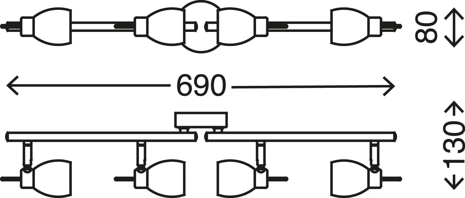 LED Deckenleuchte, 12 Watt, GU10, matt-nickel - 0