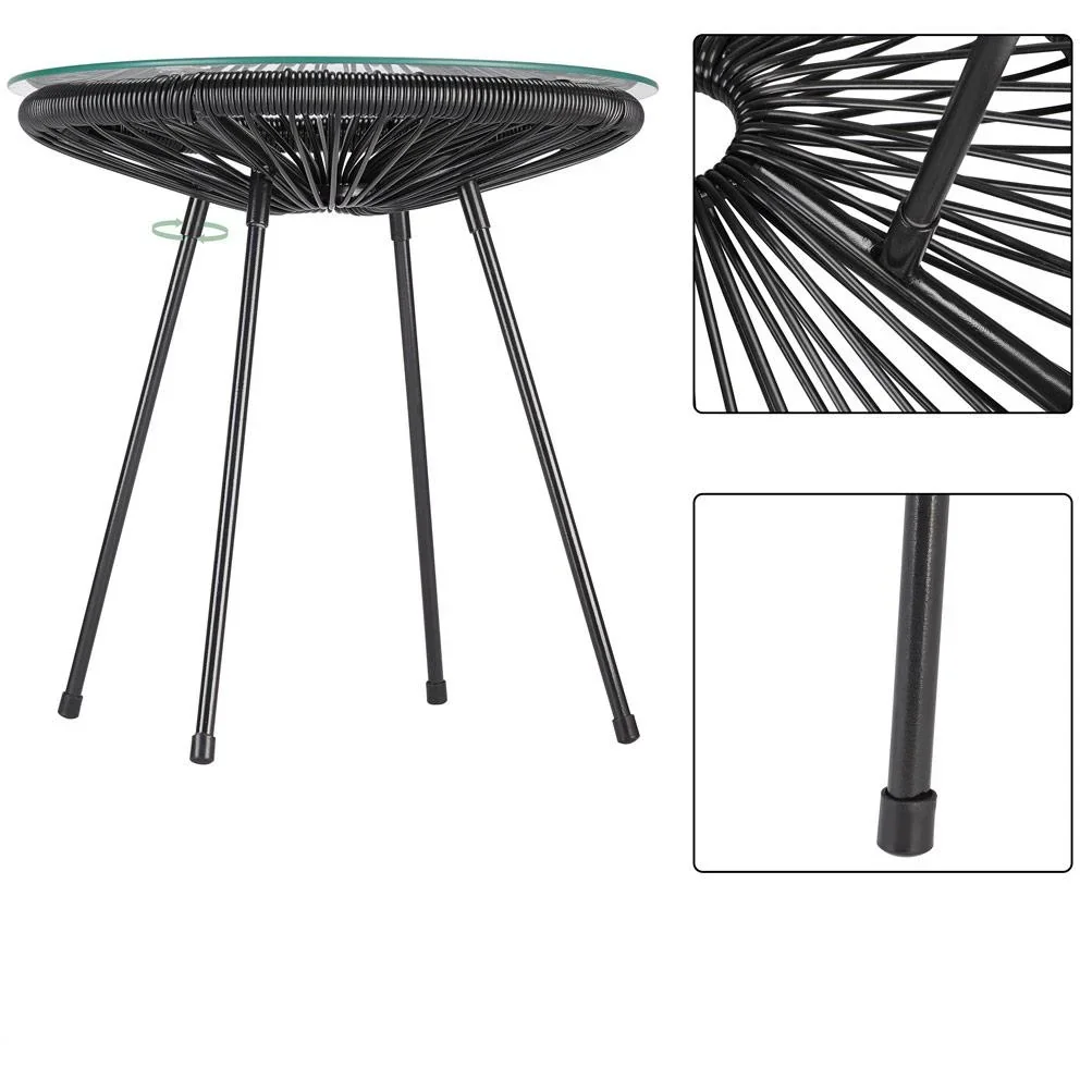 Beistelltisch Acapulco schwarz Ø45cm - 1