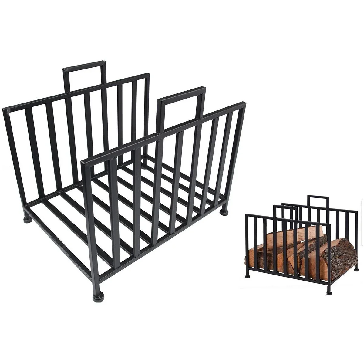 Pro Garden Kaminholzständer - 41 x 31 x 35cm - Schwarz - 2