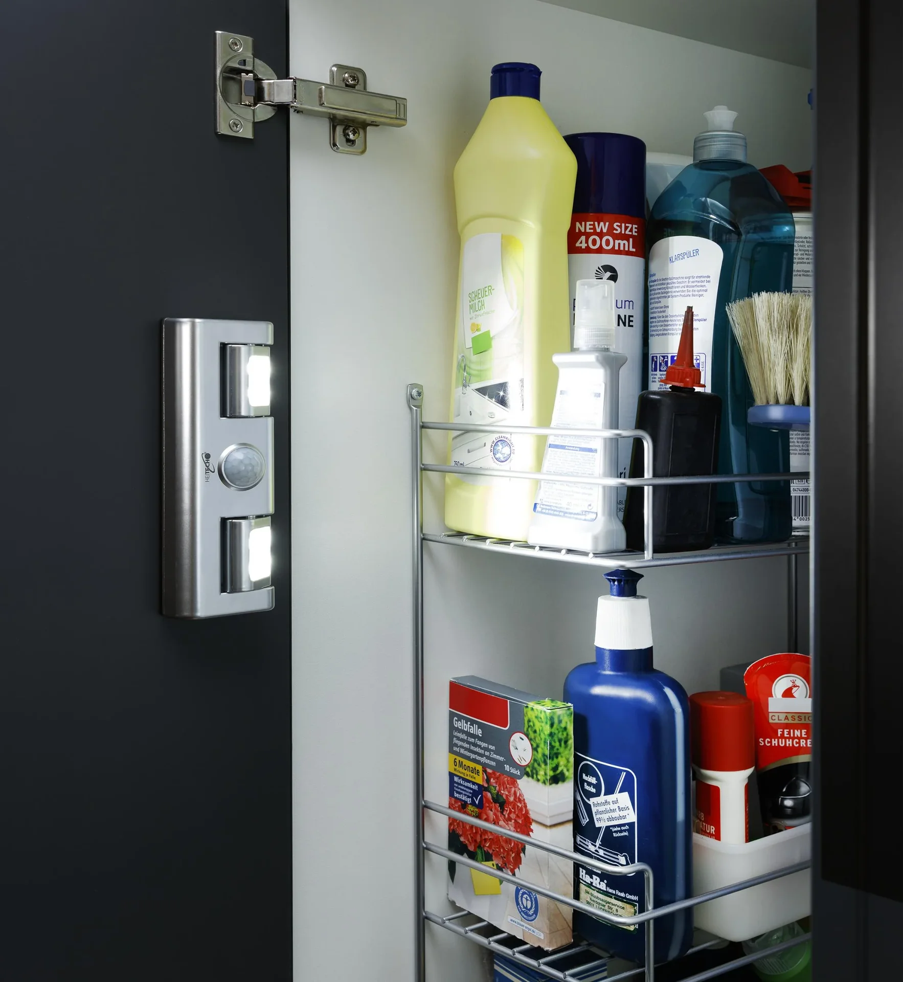 LED Batterieleuchte mit 2x4 LEDs (schwenkbar) und Bewegungssensor - 3