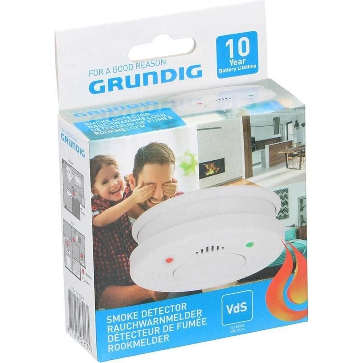 4x Optischer Rauchmelder 10 Jahre Lebensdauer - 85 dB - Weiß - 0