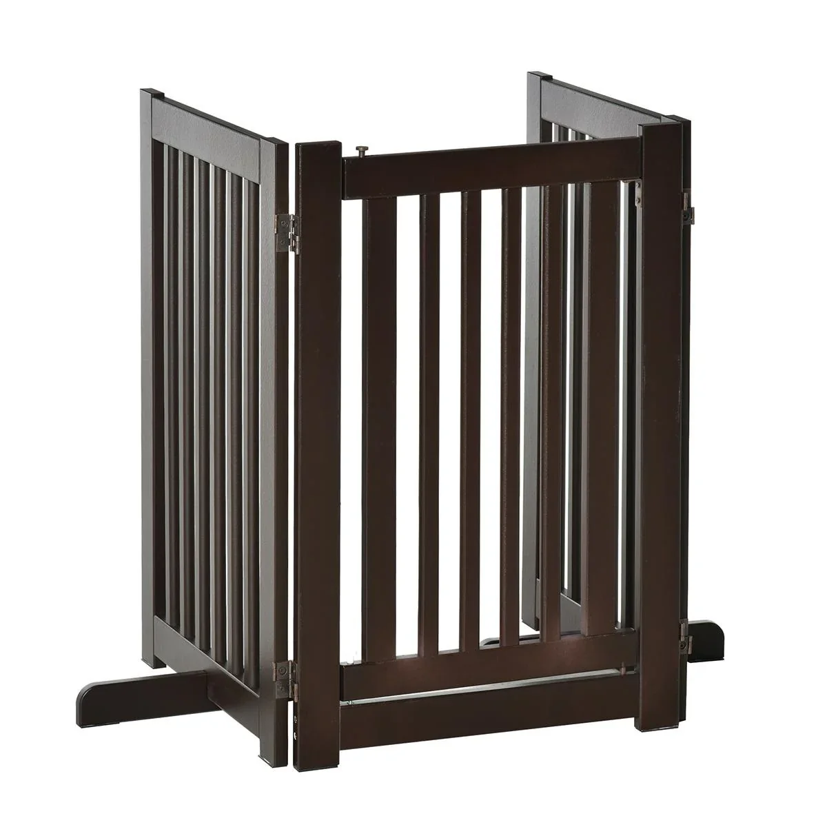 Absperrgitter für Hunde Schutzgitter Hundegitter Türschutzgitter Dunkelbraun 155 x 1,5 x 76 cm - 2