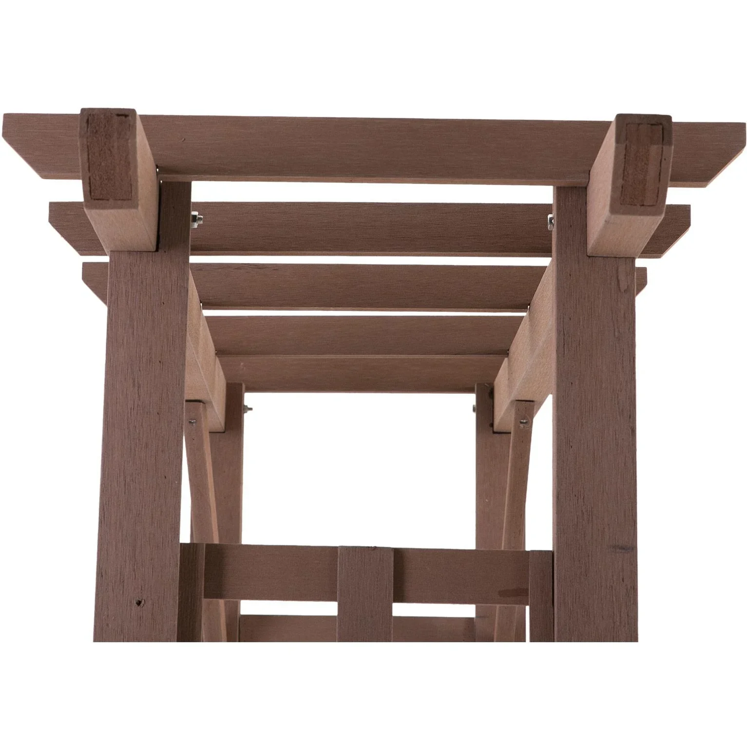 Torbogen Rankgitter Pflanzbogen Rankhilfe Rosenbogen Garten Laubendach Kunstholz WPC Braun 150 x 50 x 200 cm - 4