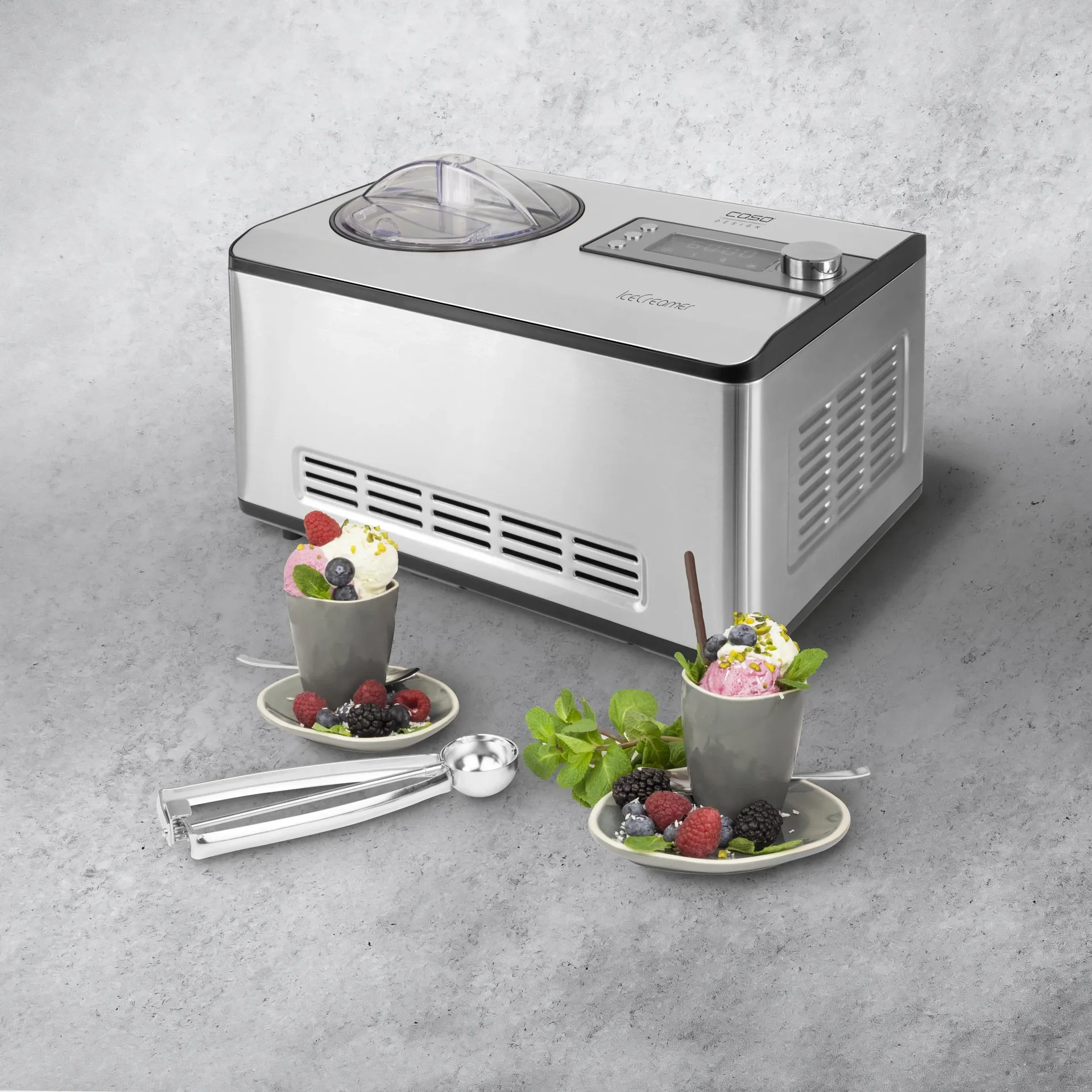 IceCreamer Eismaschine 2 Liter - Kompressor-Eismaschine 180 Watt - 2