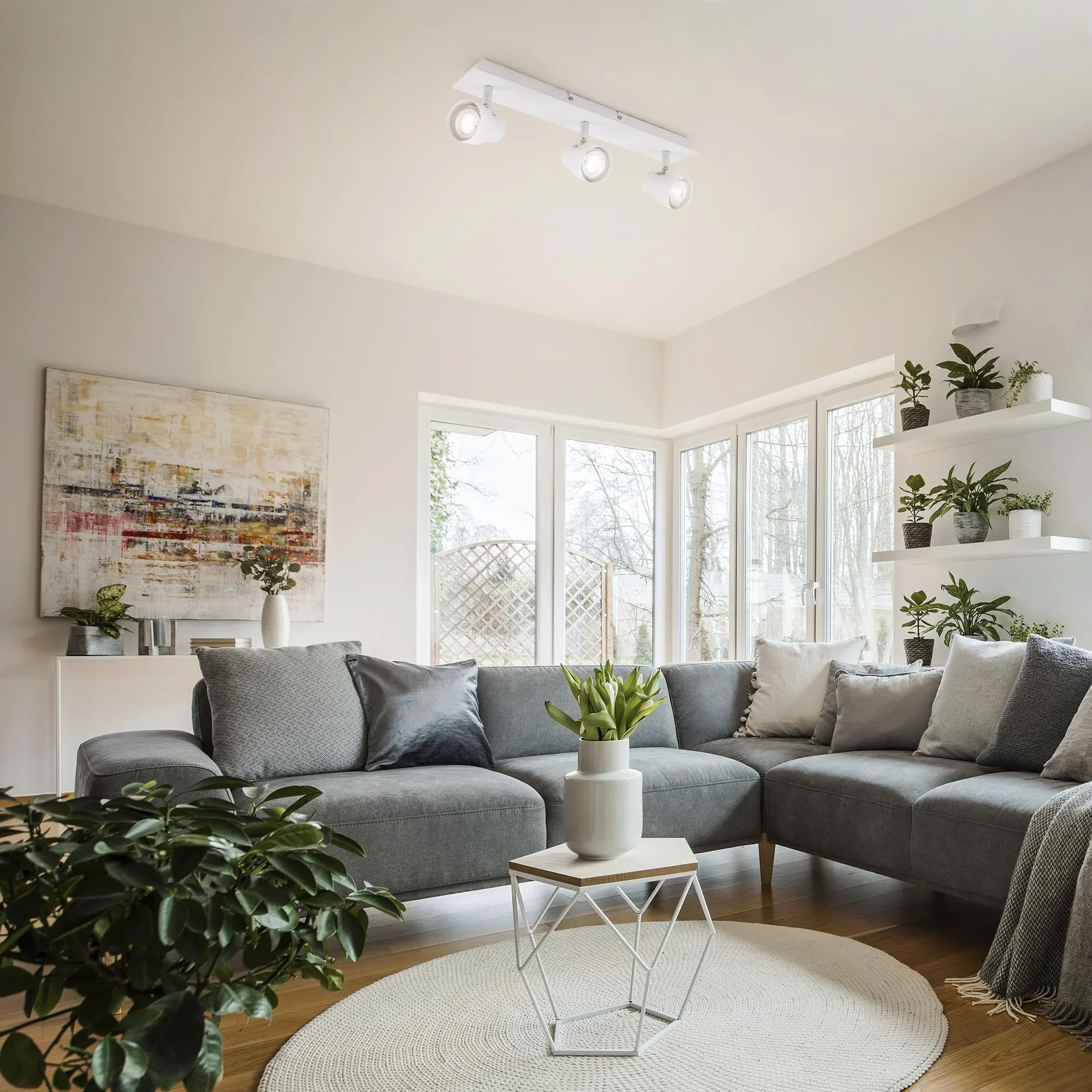 LED Deckenleuchte, 1380 Lumen, 15 Watt, GU10, weiß - 1