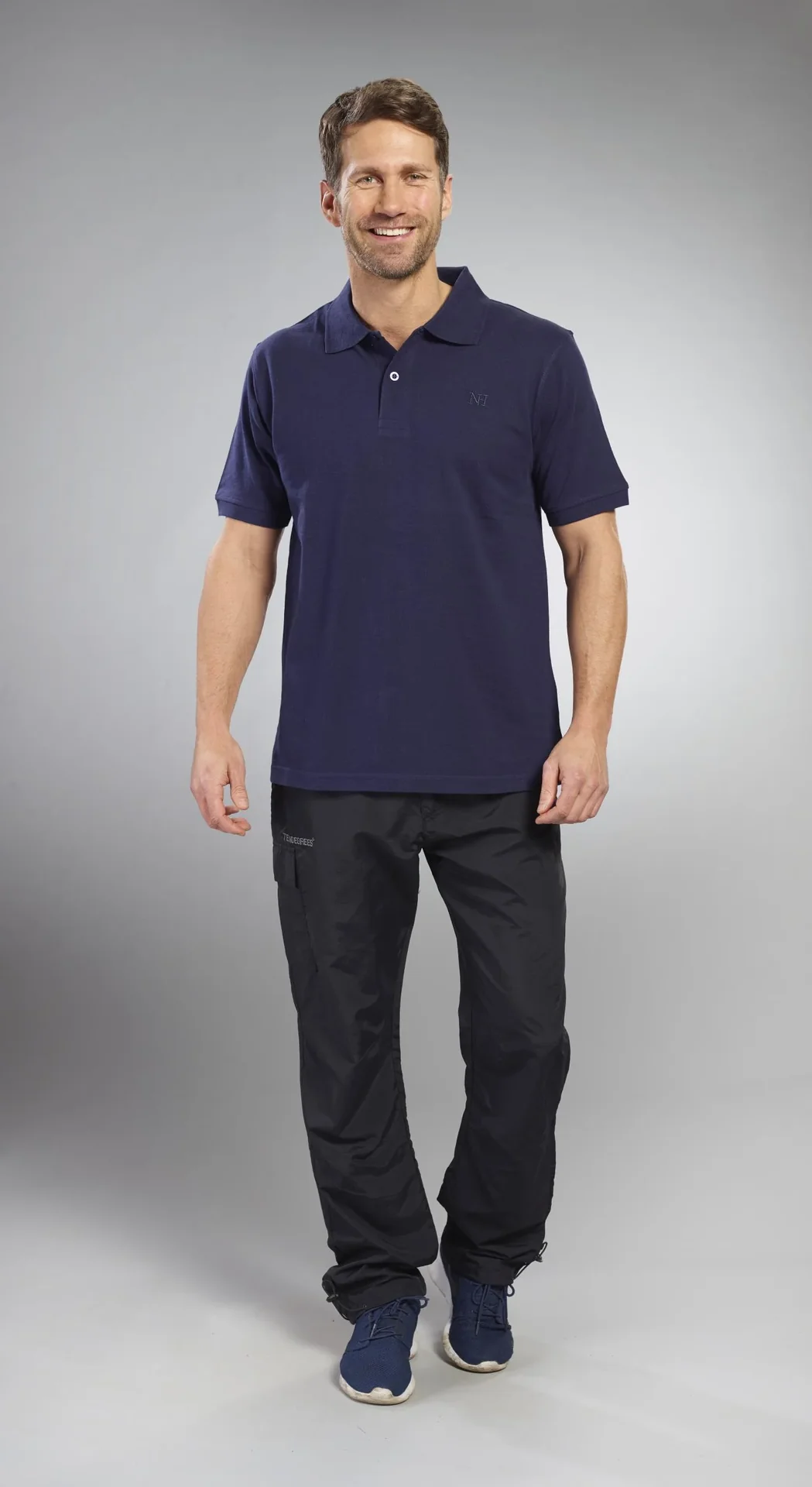 Poloshirt geknöpft, Farbe marine melange, Gr.M - 0