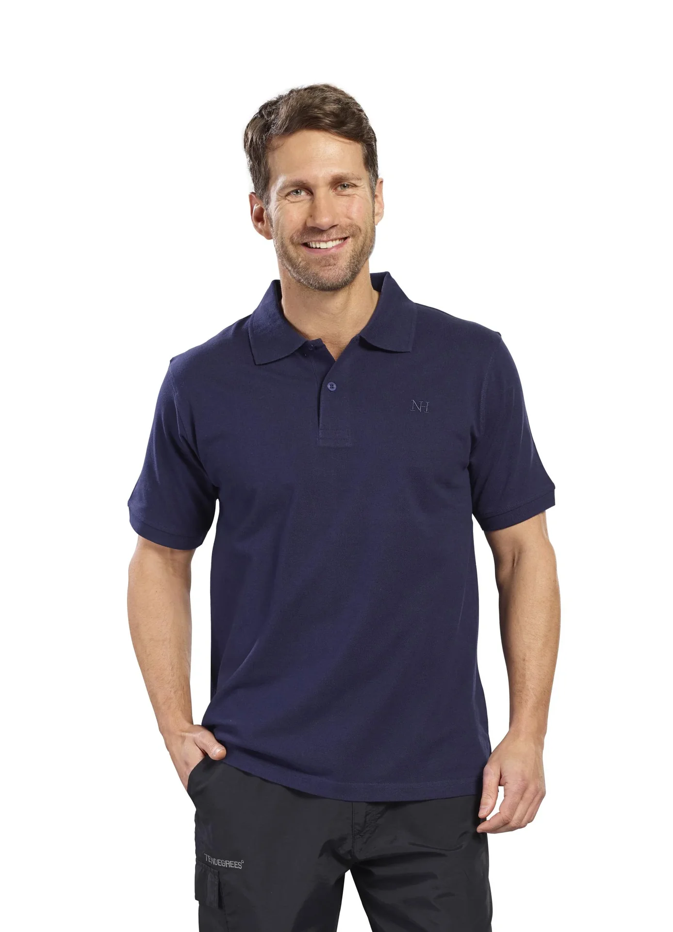Poloshirt geknöpft, Farbe marine melange, Gr.M - 3