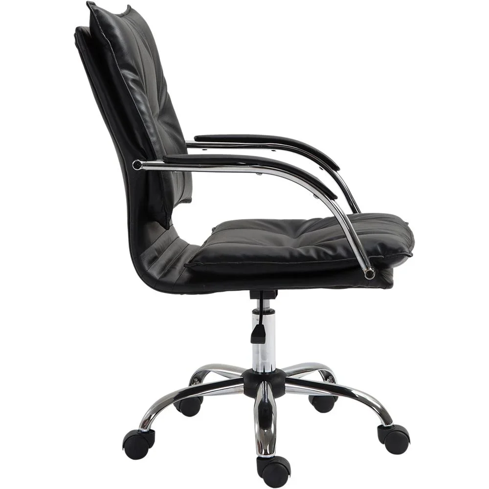 Bürostuhl Drehstuhl höhenverstellbar rollbar ergonomisch PU schwarz 64 x 57 x (91 101) cm - 2