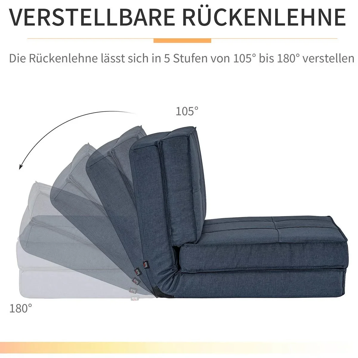 Campingbett bis 150kg schwarz 190 x 65 x 38 cm - 2