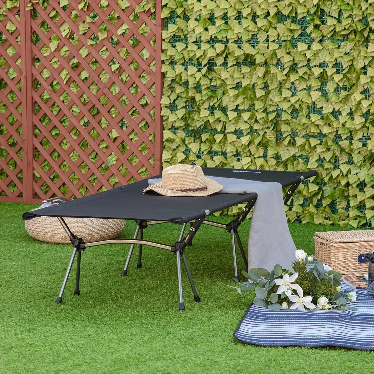 Campingbett bis 150kg schwarz 190 x 65 x 38 cm - 3