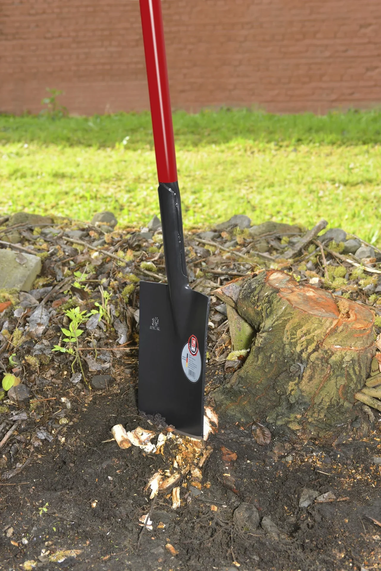 Spaten Kraftspaten, Blattstärke 5 mm, pulverbeschichtet, Schur angeschliffen, Holzknauf, Stahlrohrstiel 92 cm - 3