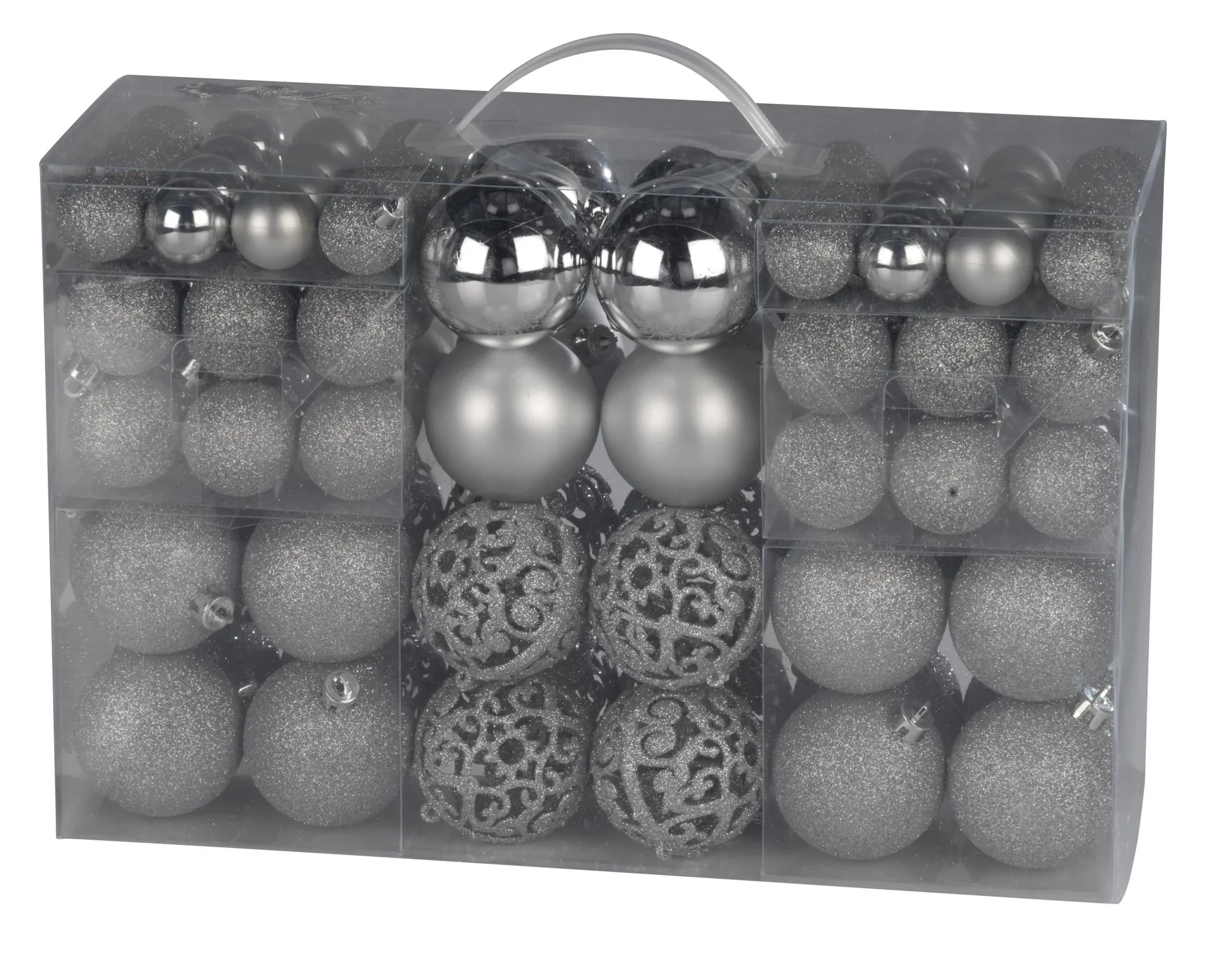 Weihnachtskugeln, silber, 100 Stück - 1