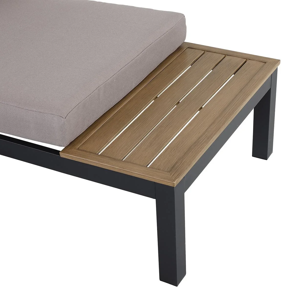 3-teiliges Gartenmöbel-Set mit Beistelltisch, Sofa mit Kissen, Outdoor, Aluminium, 164 x 74 x 69 cm - 3