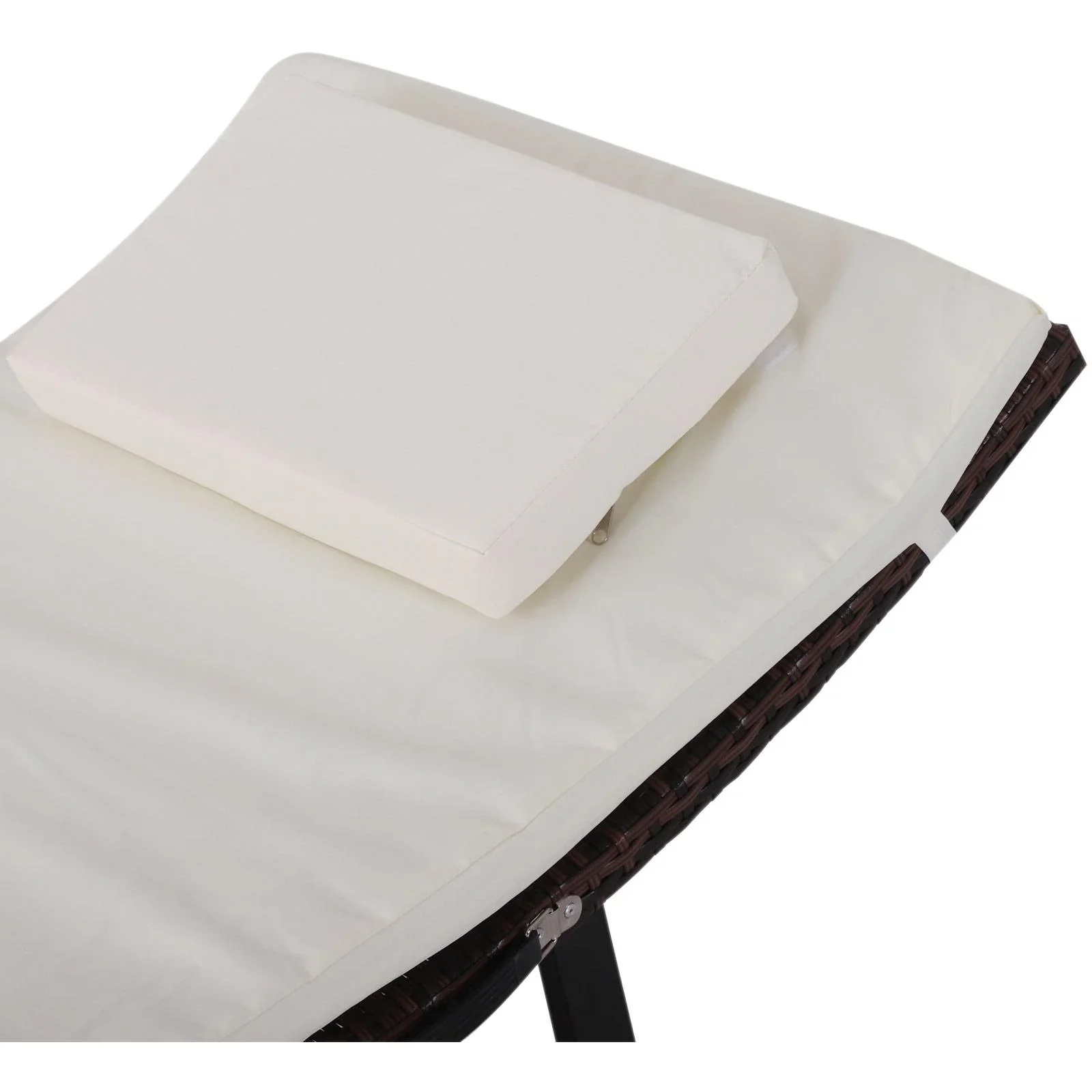 Gartenliege Sonnenliege mit Kissen Relaxliege ergonomisch wetterbeständig Polyrattan Braun 196 x 61 x 53 cm - 1