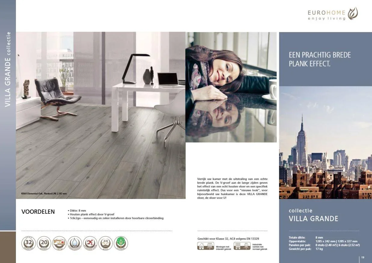 Villa Grande Laminatboden Atlas Oak 8 mm 2,48 m² - 2