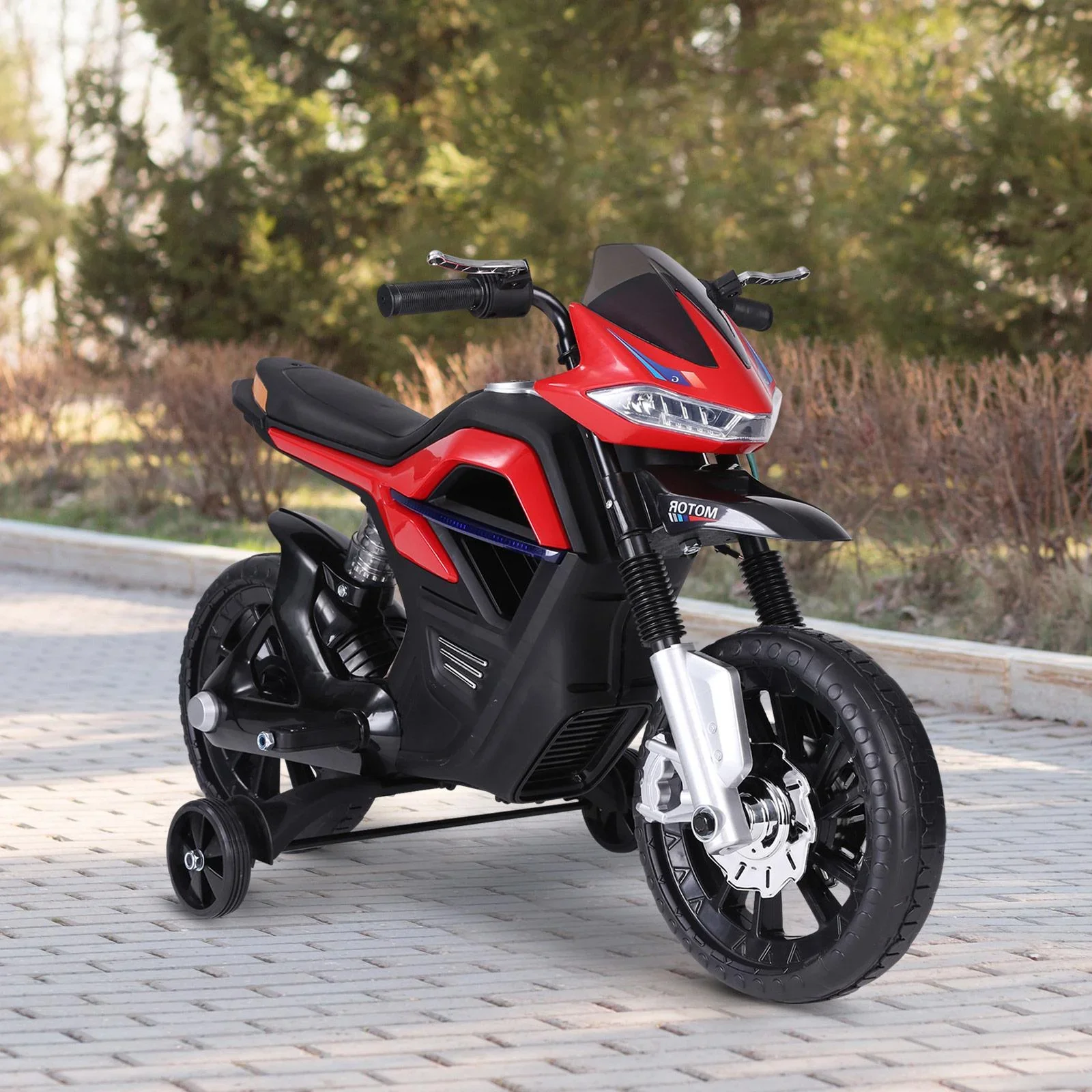 Elektro-Motorrad Motorrad für Kinder ab 3 Jahren Elektrofahrzeuge 3 km/h PP Rot 105 x 52,3 x 62,3 cm - 0