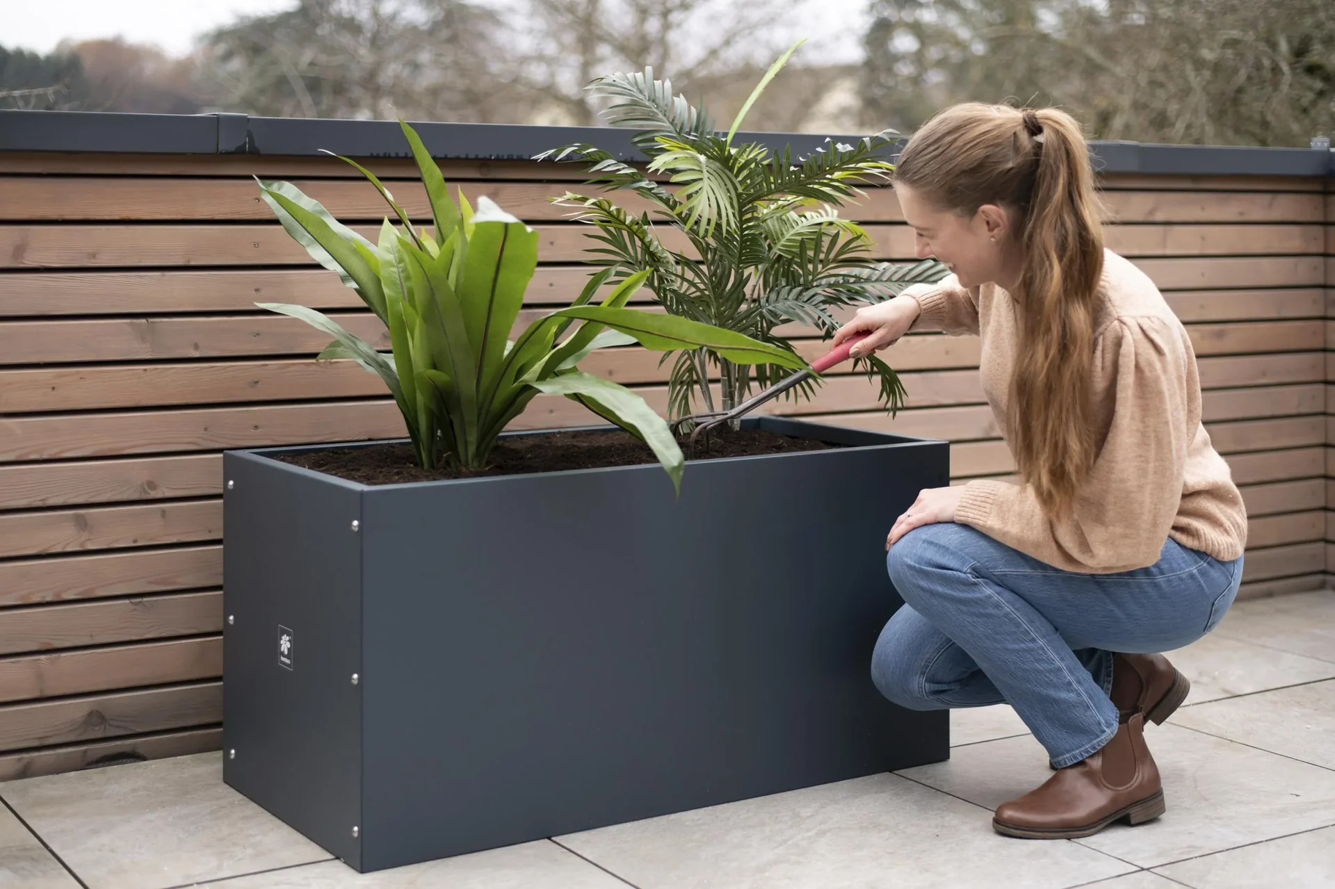 Metall Hochbeet Pflanzkasten 150x50x50 cm Anthrazit - 7