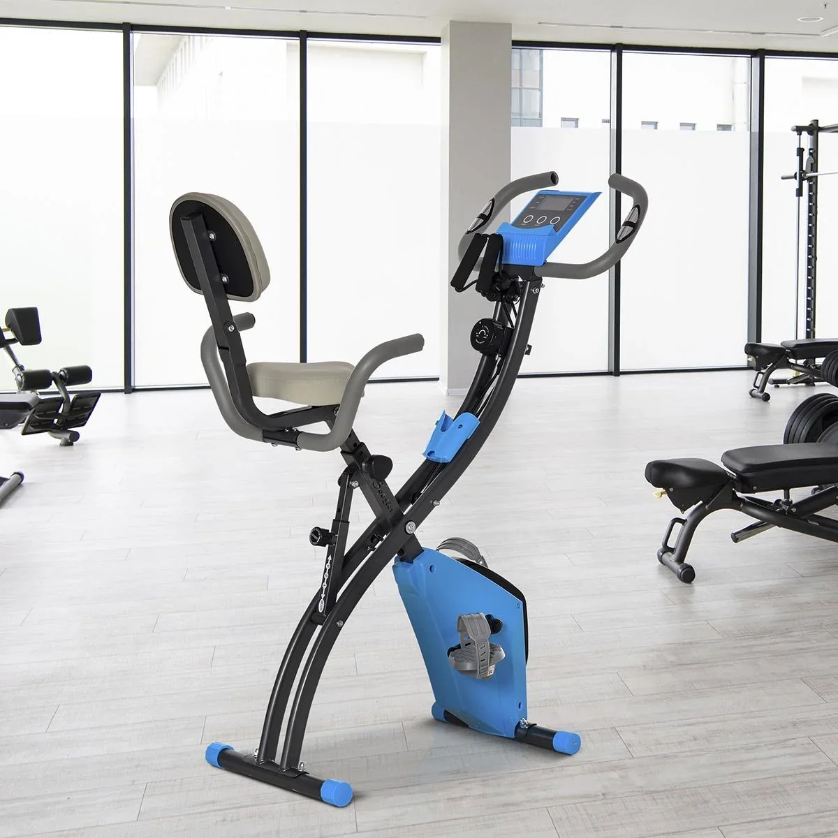 Heimtrainer 2-in-1 Fahrradtrainer LCD-Display klappbarer Hometrainer Trimmrad mit 8 stufig einstellbarem Magnetwiderstan - 2