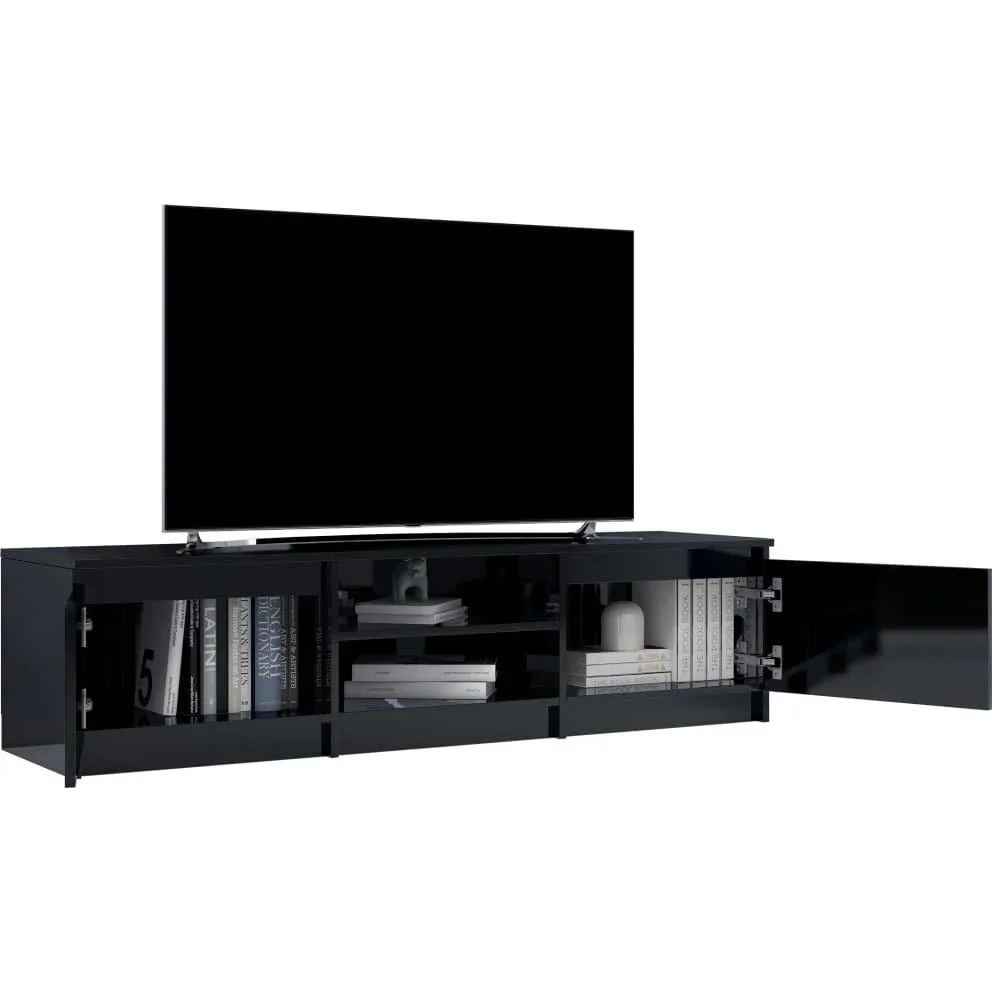 TV-Schrank 140x40x35,5 cm Spanplatte Hochglanz schwarz - 0
