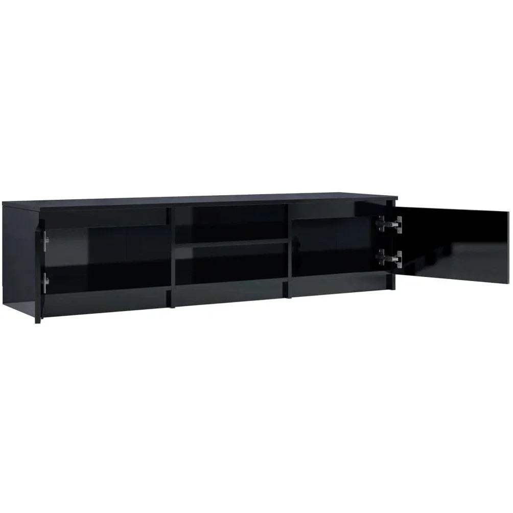 TV-Schrank 140x40x35,5 cm Spanplatte Hochglanz schwarz - 4
