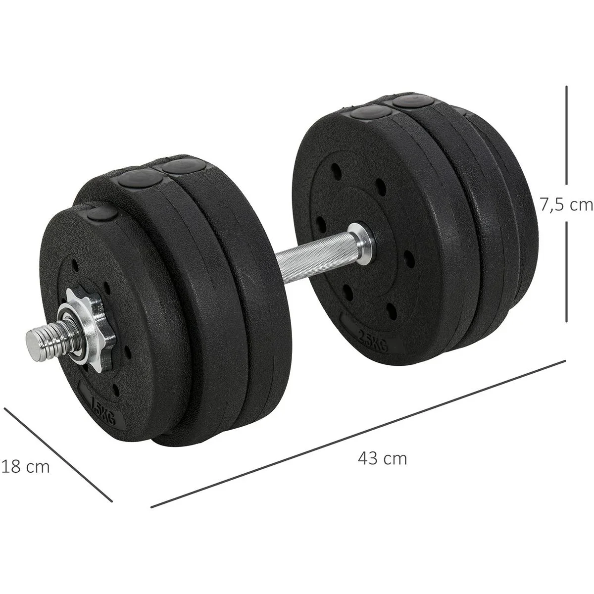 Kurzhantel Set 30 kg schwarz - 3