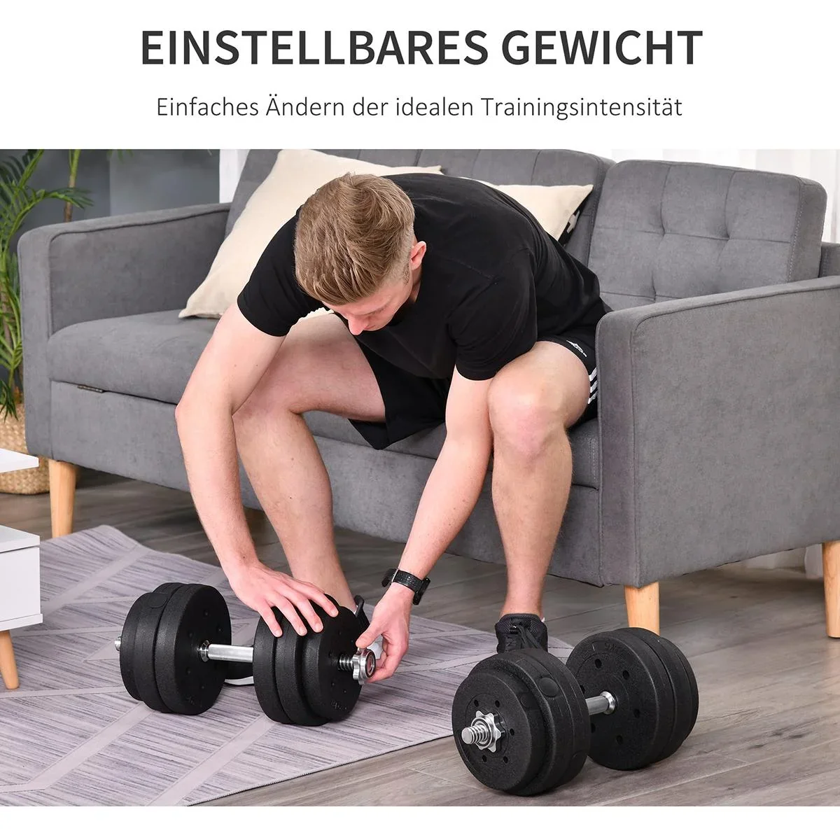 Kurzhantel Set 30 kg schwarz - 6