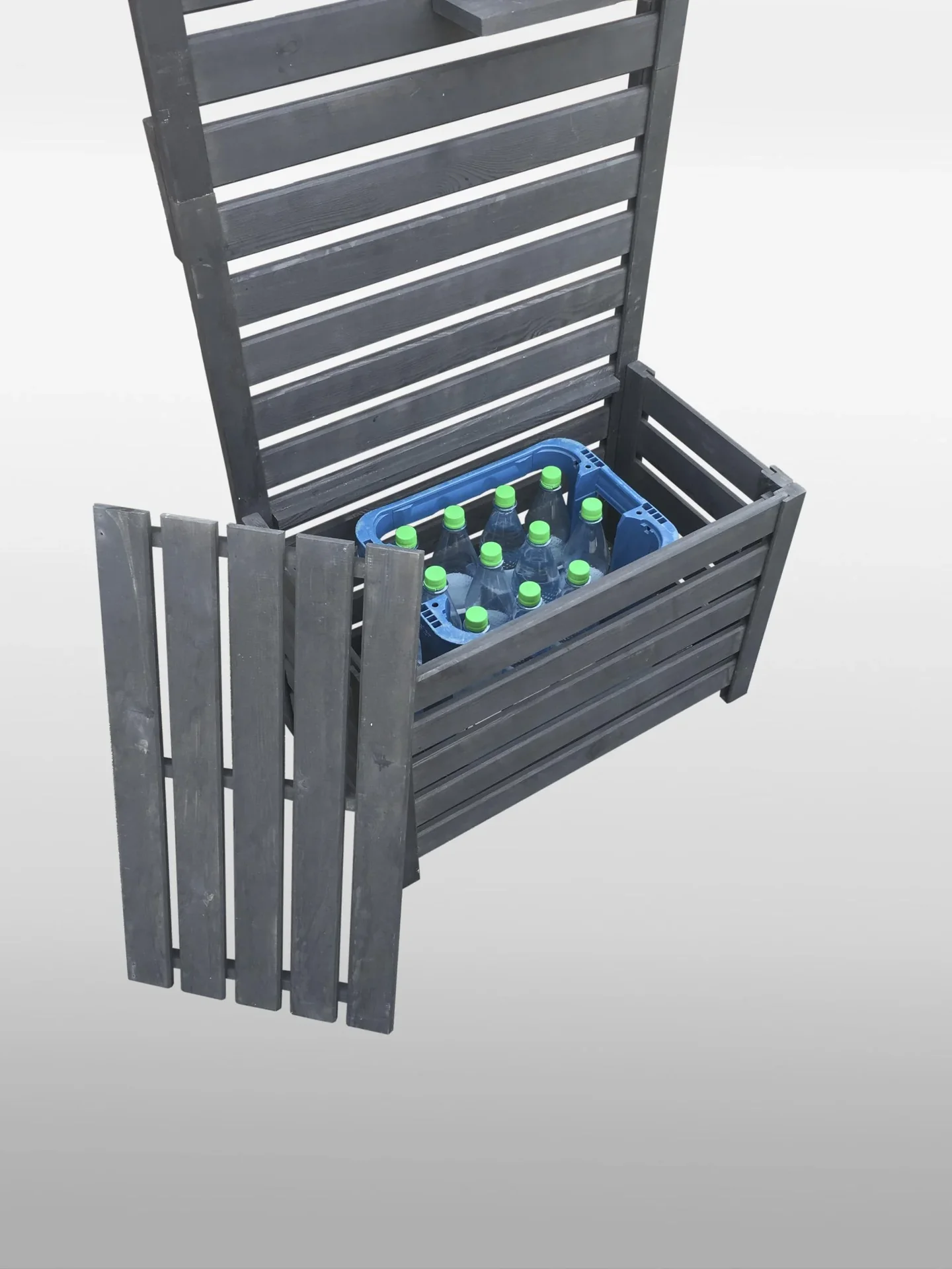 Spaliersichtschutz mit Staukasten, grau - 0