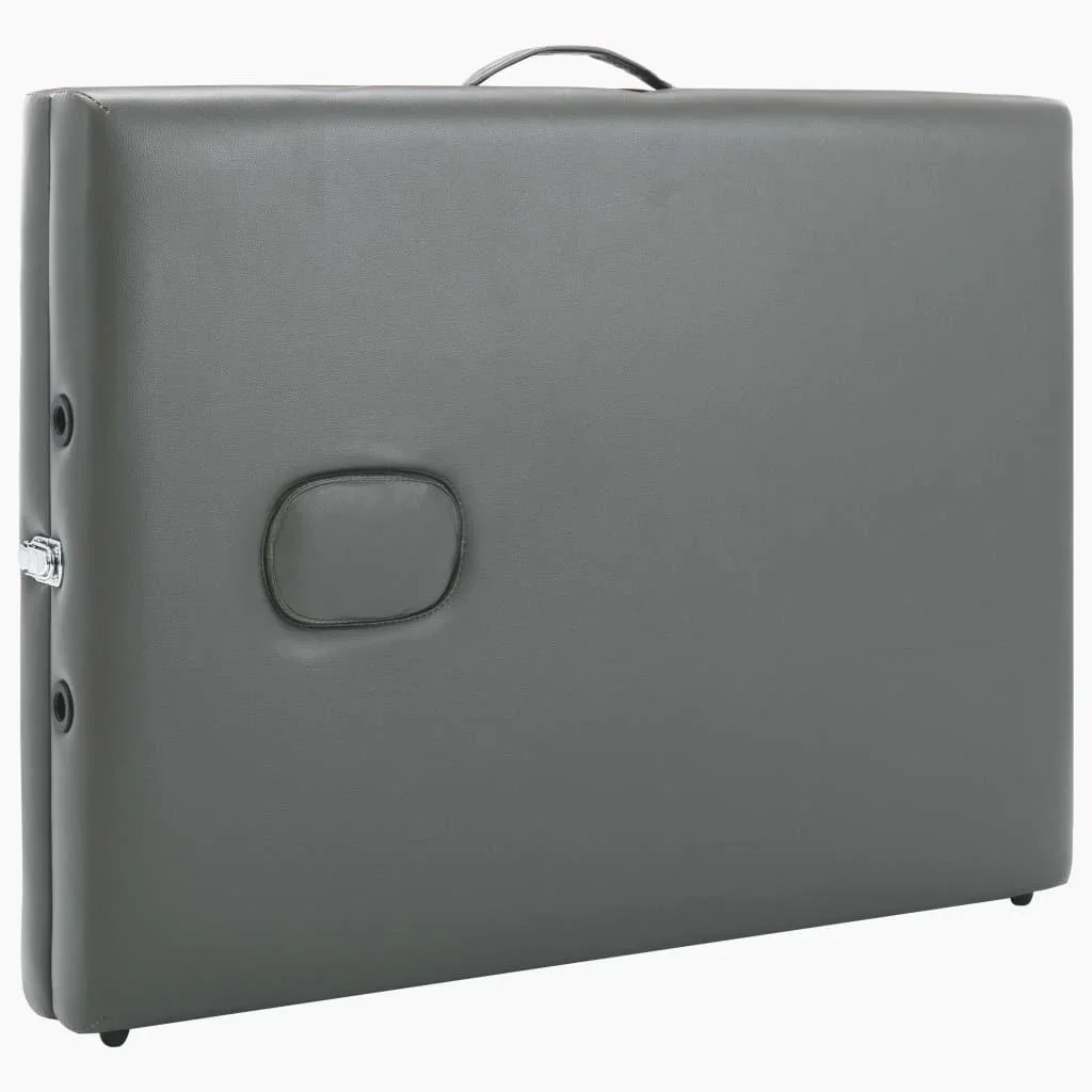 Massageliege 2 Zonen 186x68 cm Holzrahmen anthrazit - 4