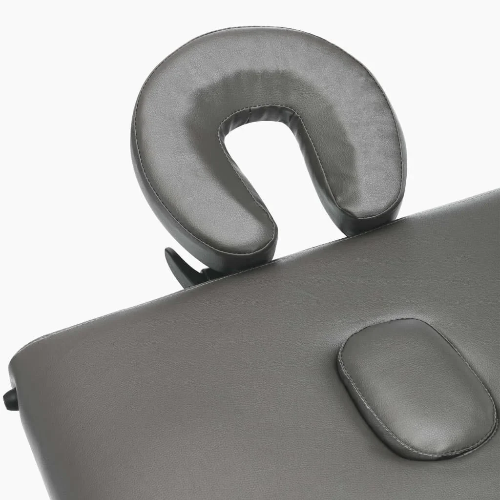 Massageliege 2 Zonen 186x68 cm Holzrahmen anthrazit - 5