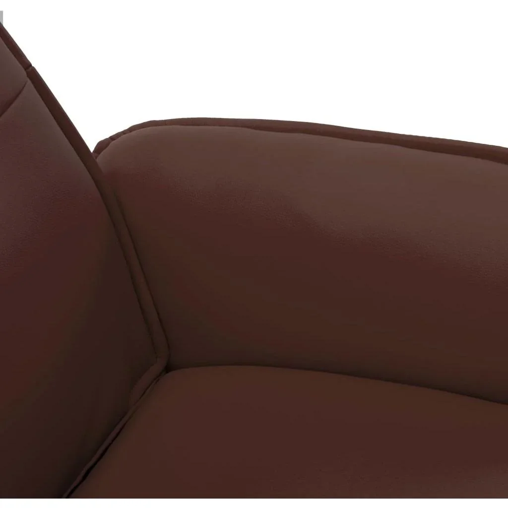 Massagesessel verstellbar mit Fußhocker Kunstleder braun - 1
