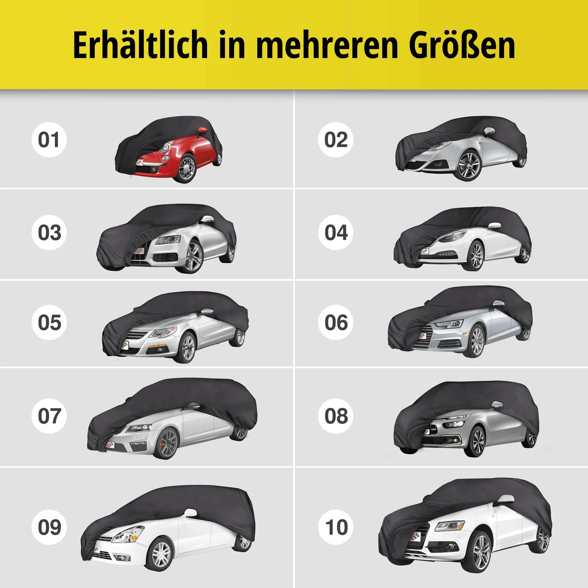 Autoabdeckplane indoor soft - Größe 1 - 401 x 400 x 130 cm - PES - Elasthan - 5