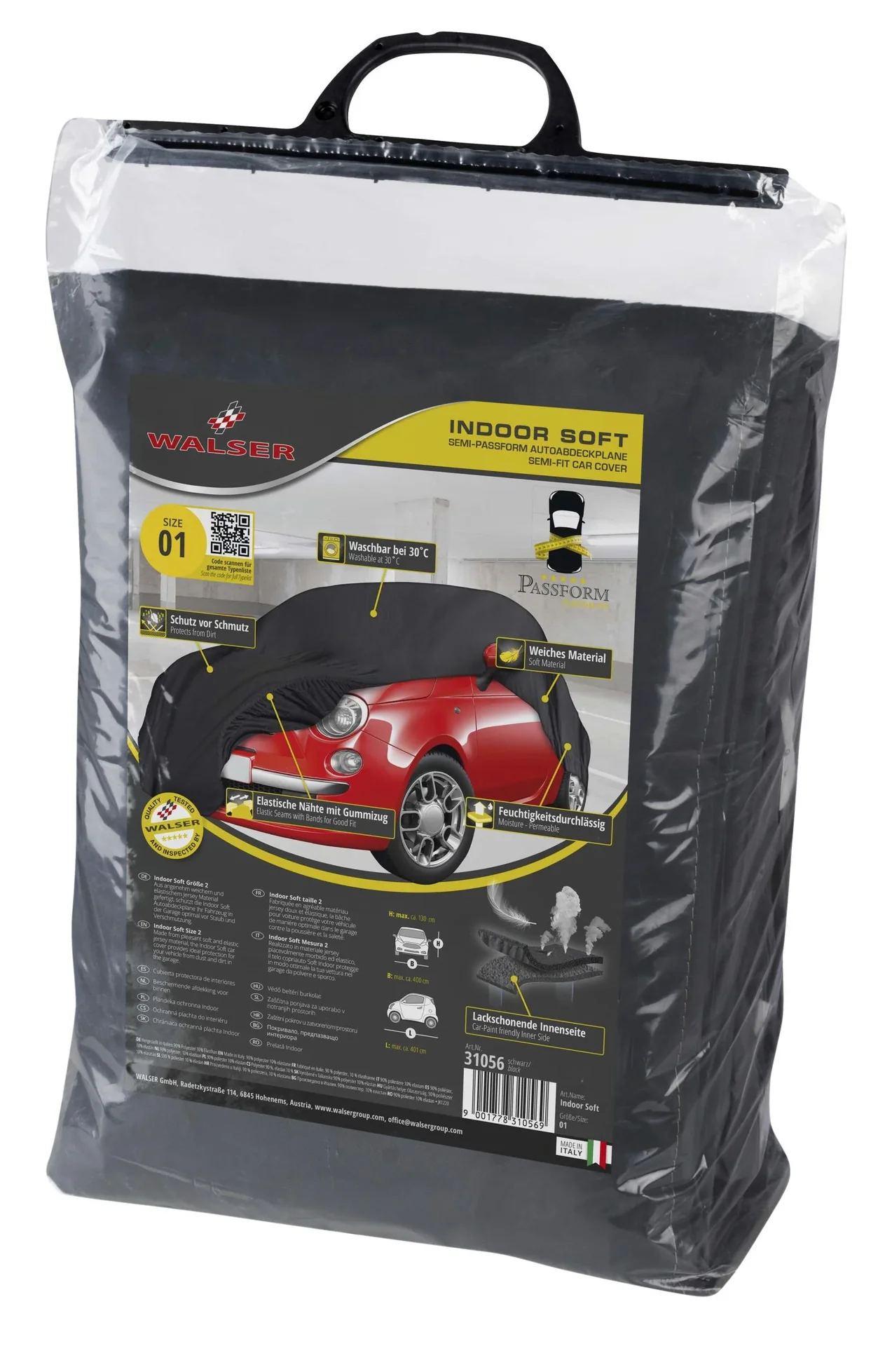 Autoabdeckplane indoor soft - Größe 1 - 401 x 400 x 130 cm - PES - Elasthan - 8