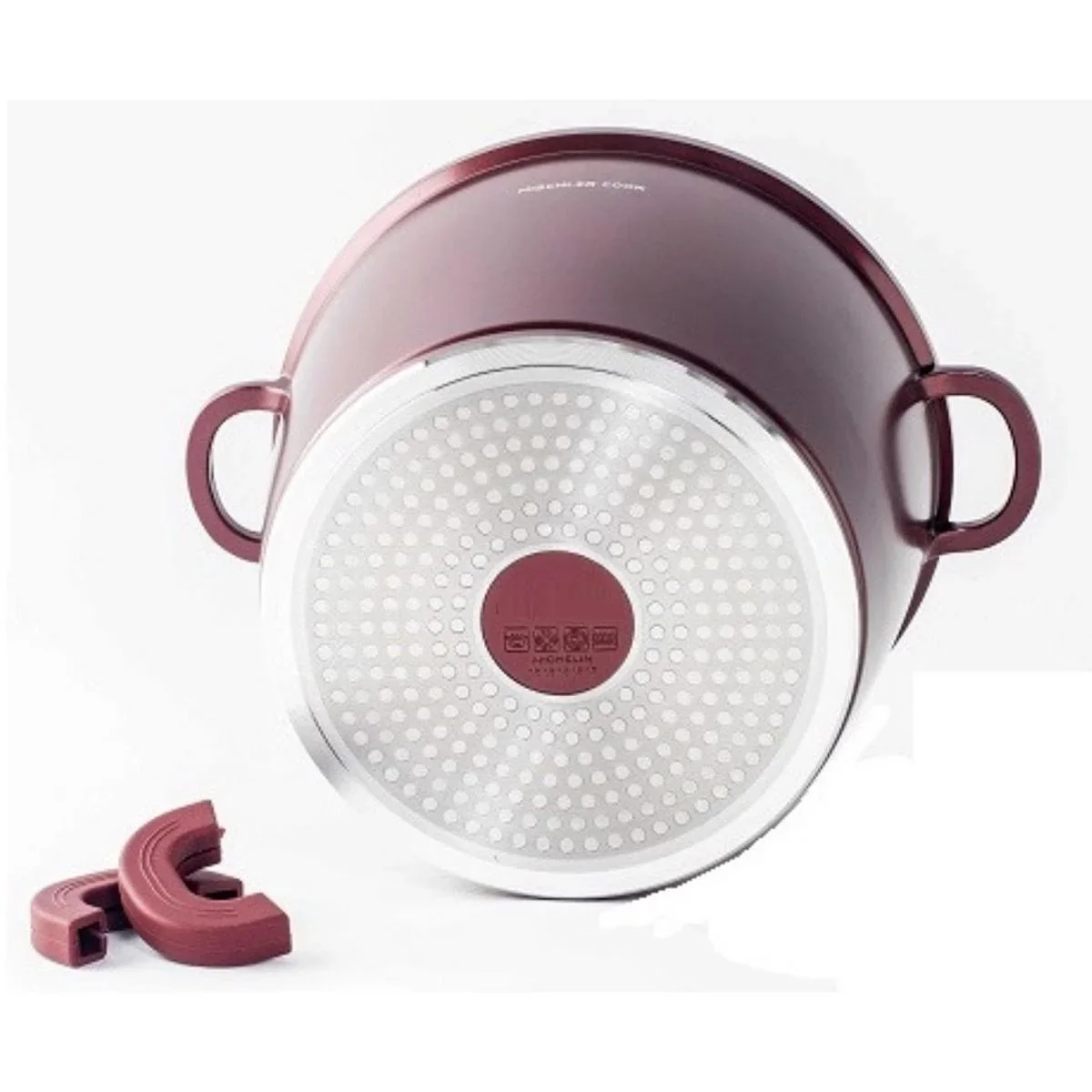 Platin-Eintopfpfanne - Antihaftbeschichtung - 24 cm - Burgunderrot - 0