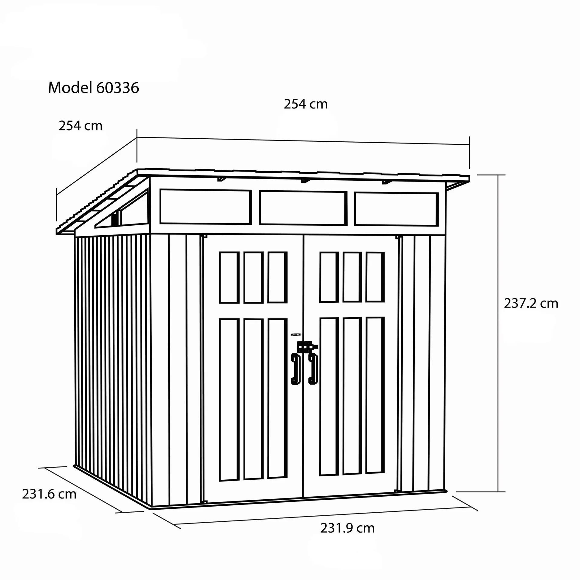 Gerätehaus Merkur 254 x 254 cm dunkelgrau - 4