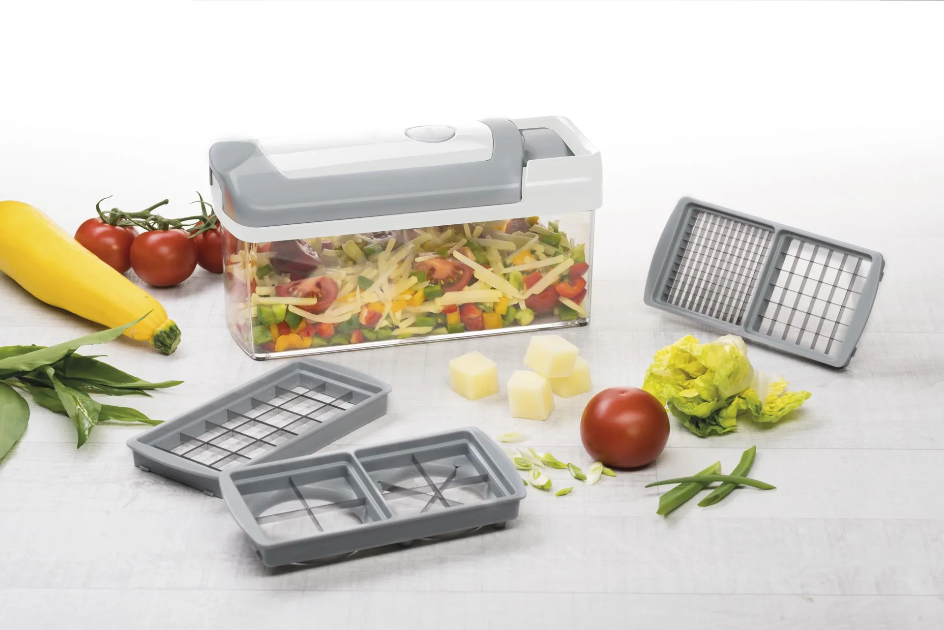 Nicer Dicer Fusion, Set, Weiß/ Grau, 14-teilig - 4