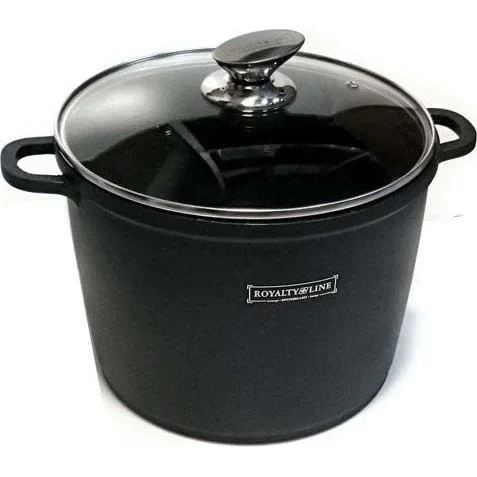 Marmorierte Fritteuse mit Glasdeckel schwarz 24cm - 2