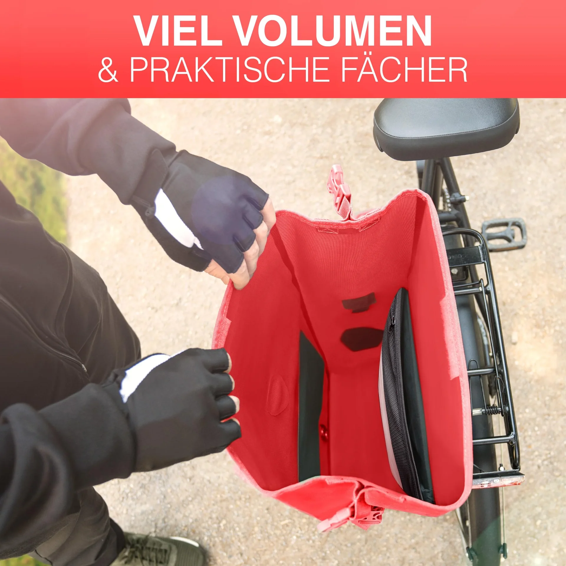 ValkOcean Gepäckträgertasche, Rot - 4