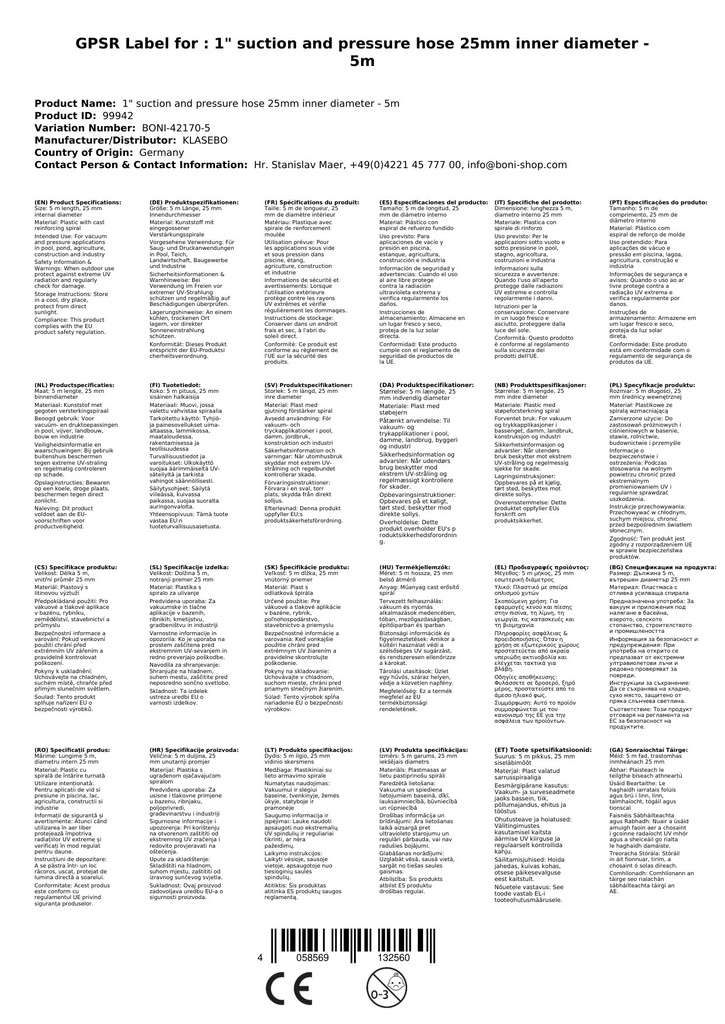 1" Saug- + Druckschlauch 25mm Innendurchmesser - 5m-3
