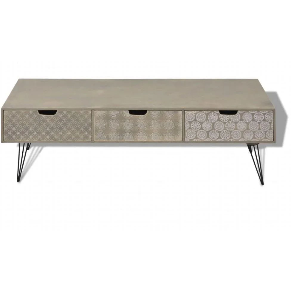 TV-Schrank mit 3 Schubladen 120x40x36 cm grau - 0