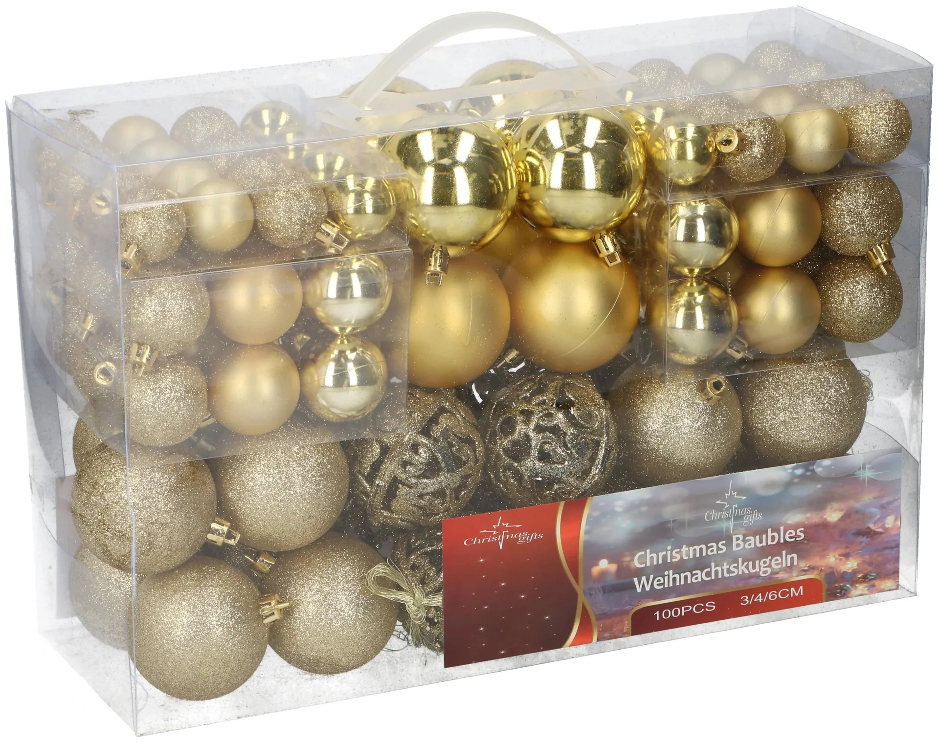 Weihnachtskugeln, gold, 100 Stück - 3