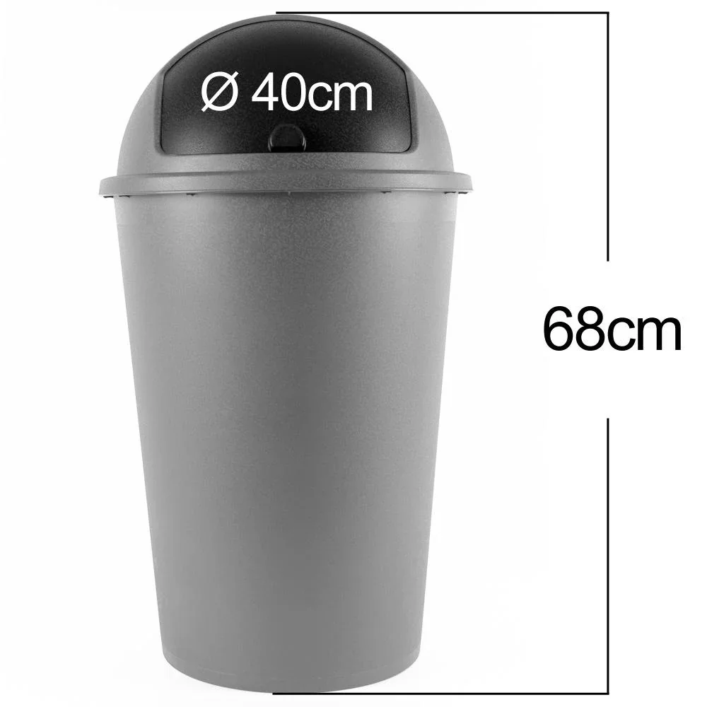 Abfallbehälter grau Kunststoff 50L - 1