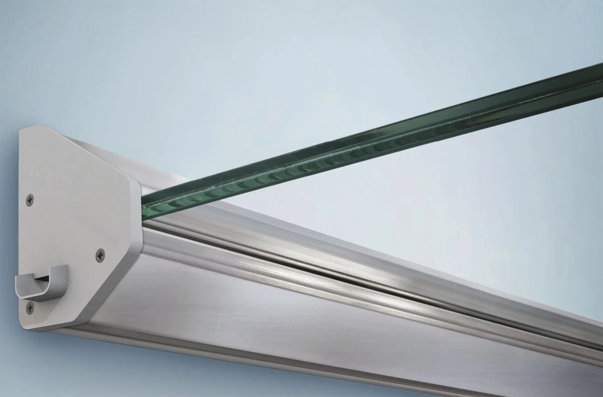 Echtglasvordach LED - 3-teilig,160 x 93,5 x 13,5 cm Aluminium Silber, VSG 2 x 8 mm, klar - 4