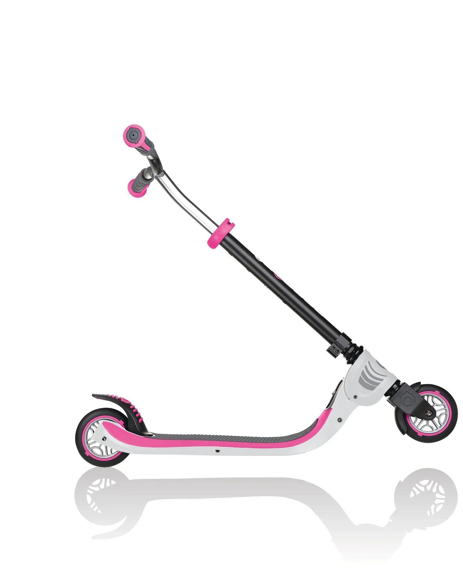 FLOW FOLDABLE 125   Tretroller, 125 mm, ABEC 5, höhenverstellbar, Klappmechanismus, weiß-neon pink - 2