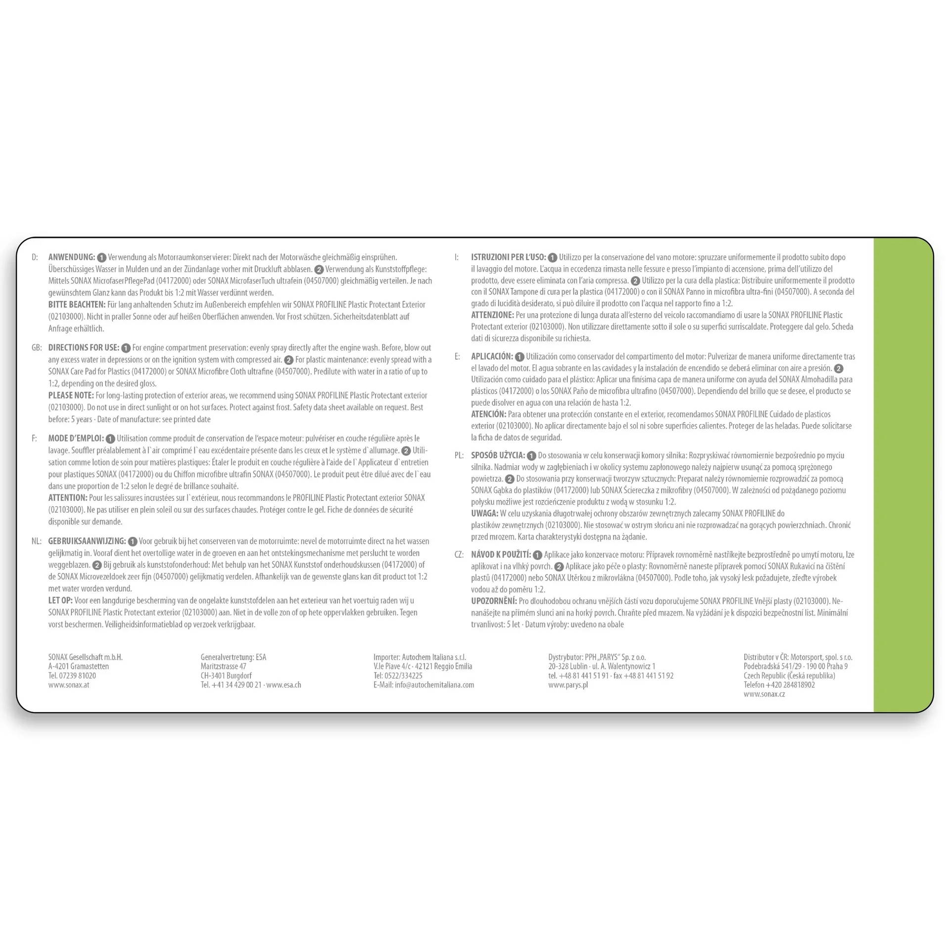 PROFILINE Plastic Care 1 l - 2