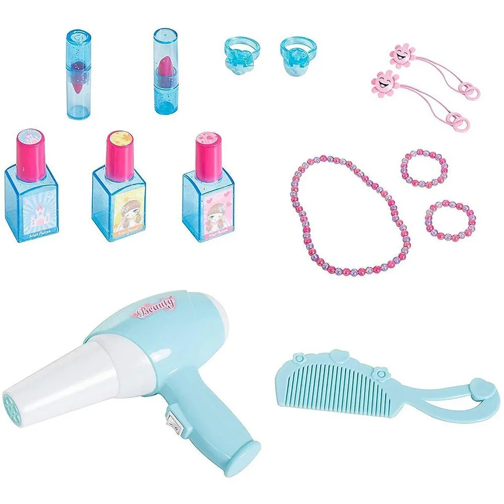 Schminktisch Kinder Frisiertisch Musik und Licht Hellgrün+Rosa - 0
